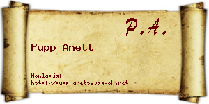 Pupp Anett névjegykártya