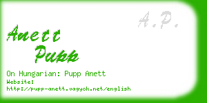 anett pupp business card